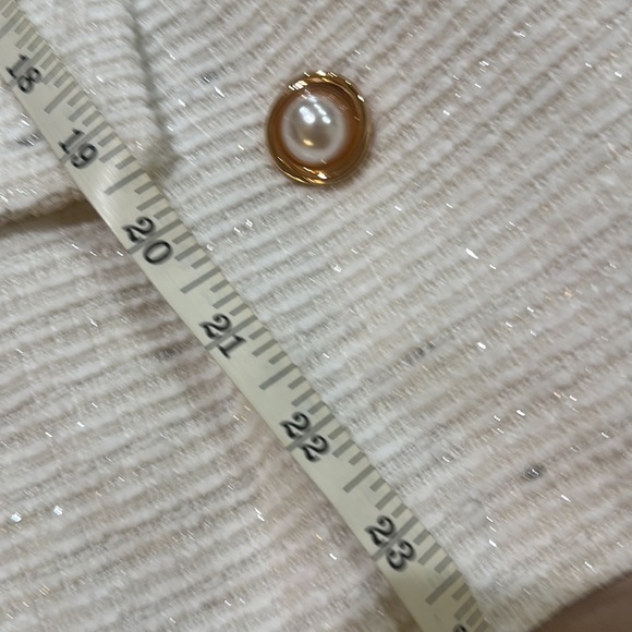 WHITE PREPPY WOMENS PEARL BELT SATIN LAPEL BLAZER - Picture 9 of 9